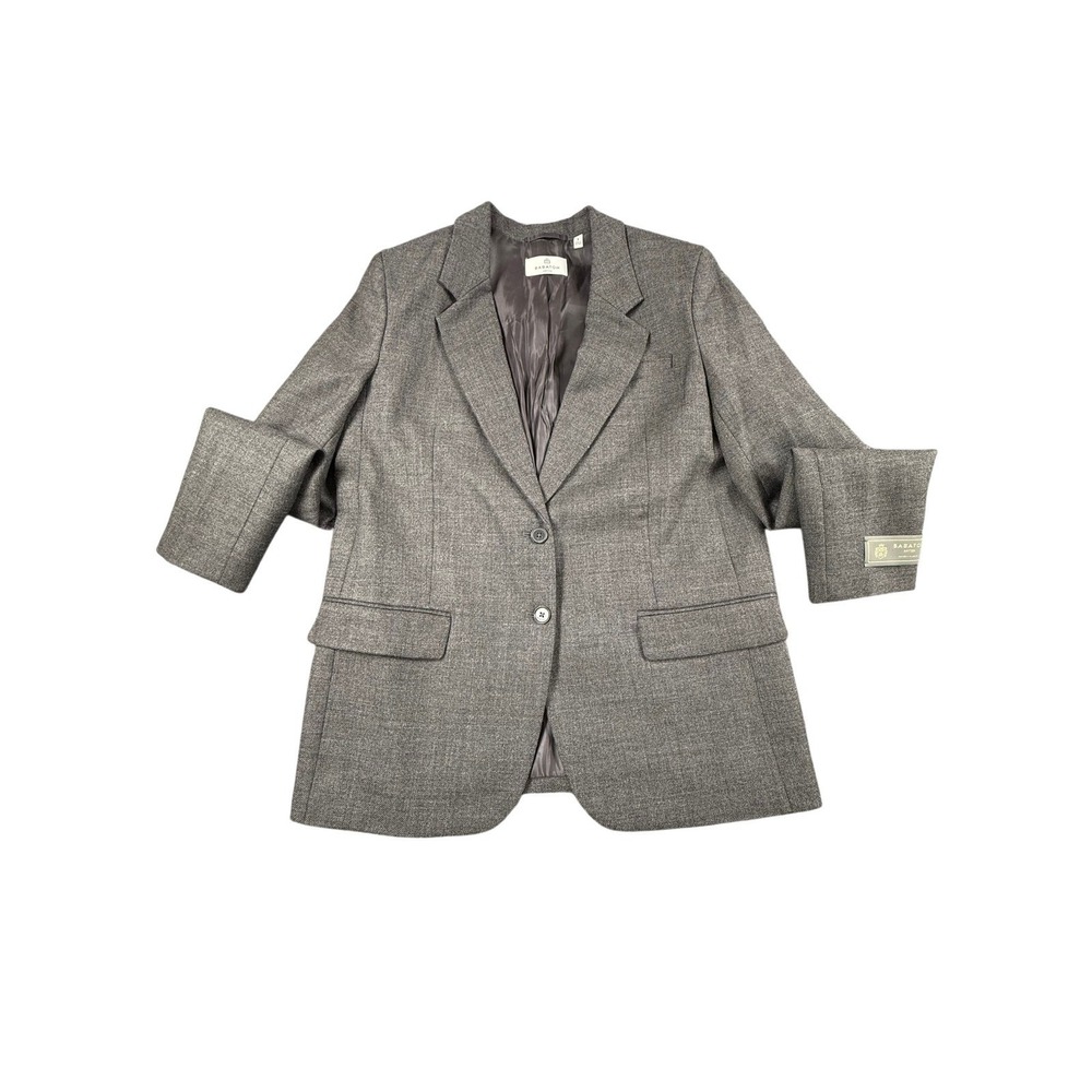 Babaton Aritzia Blazer Womens 8 Grey Excellent Tailored Two Button Office Wear